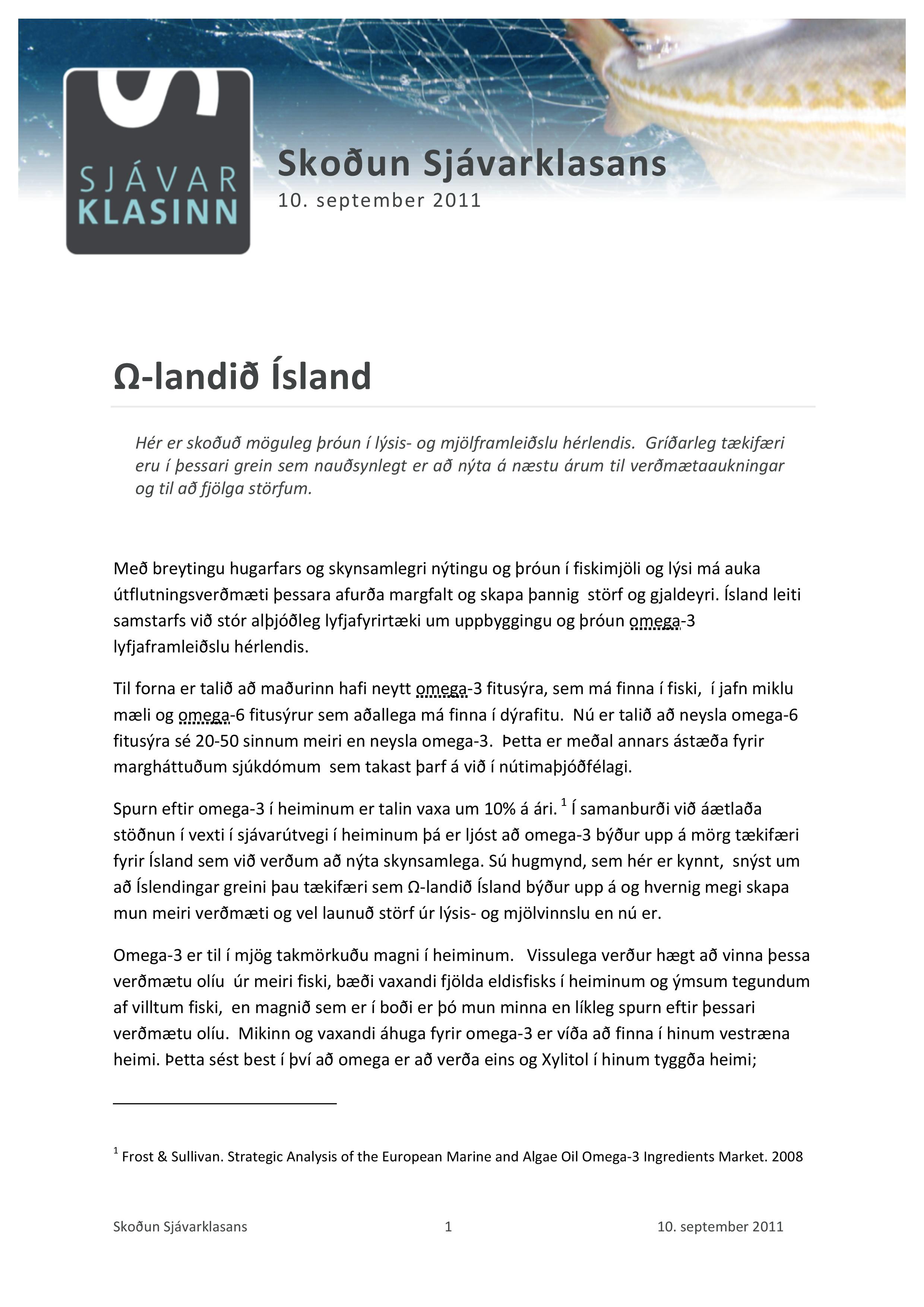 10.9.2011 – Omega-landið Ísland