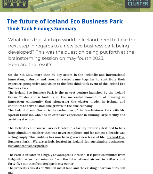 Think Tank on the future of Iceland Eco Business Park